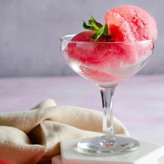 Rhubarb Sorbet with Vanilla