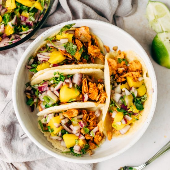 Chili Lime Salmon Tacos With Mango