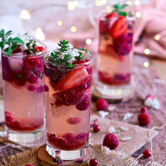 Vegan Strawberry,Raspberry Mocktail