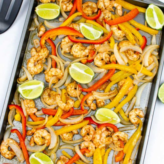 Sheet Pan Shrimp Fajitas