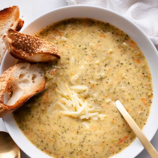 Lightened Up Broccoli Cheddar Soup