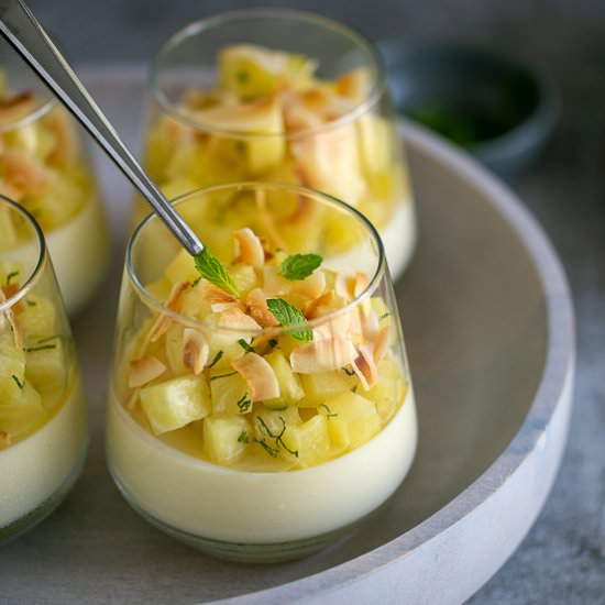 Pina Colada Panna Cotta with Lime