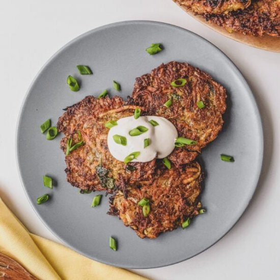 crispy vegan latkes