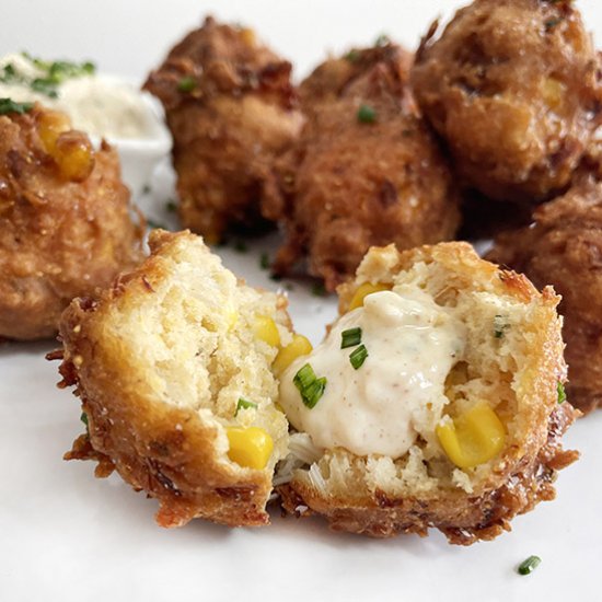 Corn and Crab Beignets