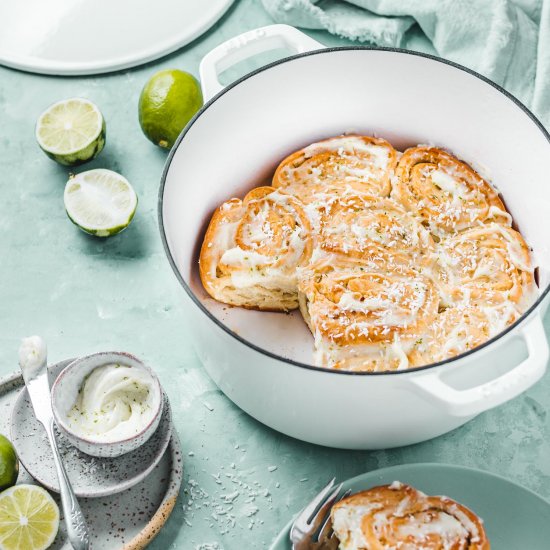 Dutch Oven Coconut & Lime Buns