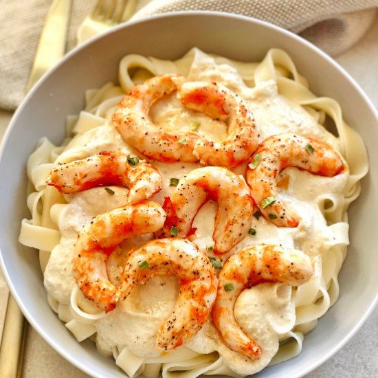 Easy Vegan Shrimp Alfredo