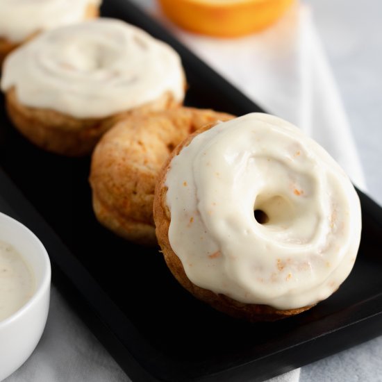 carrot and orange baked donuts