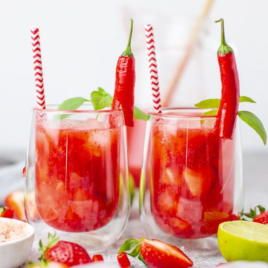 STRAWBERRY AGUA FRESCA WITH CHILI