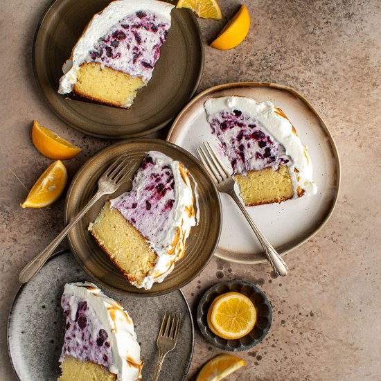 Blueberry lemon baked alaska