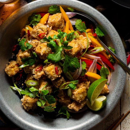 Salt and Pepper Tofu w Mango Salad