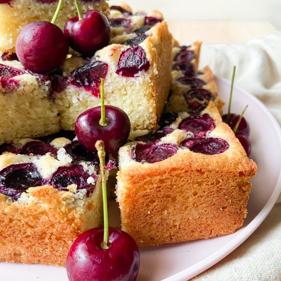 Cherry Almond Snack Cake