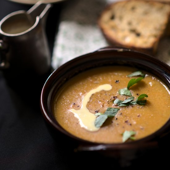 Creamy red lentil soup