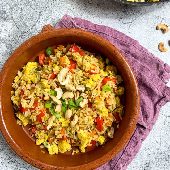 Vegan egg fried rice