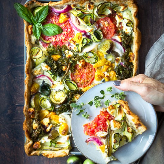 Savory Garden Harvest Veggie Tart