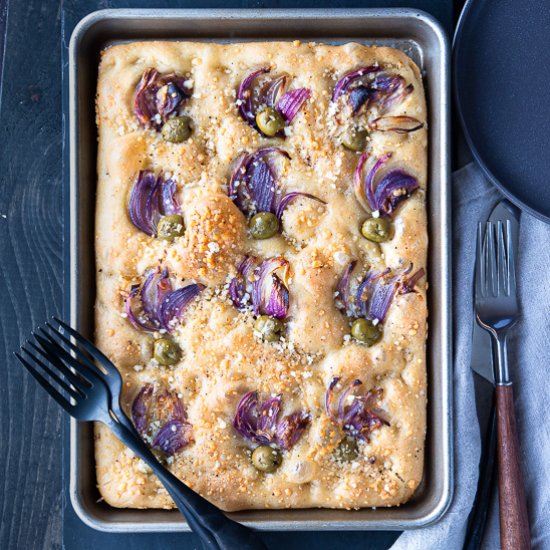 Tuscan Focaccia with Red Onion and