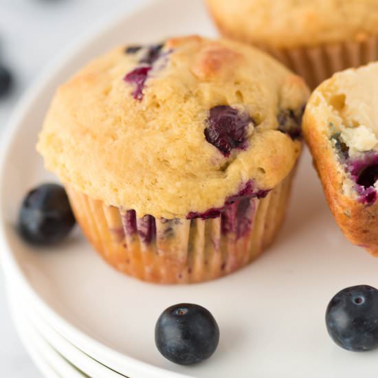 Greek Yogurt Blueberry Muffins