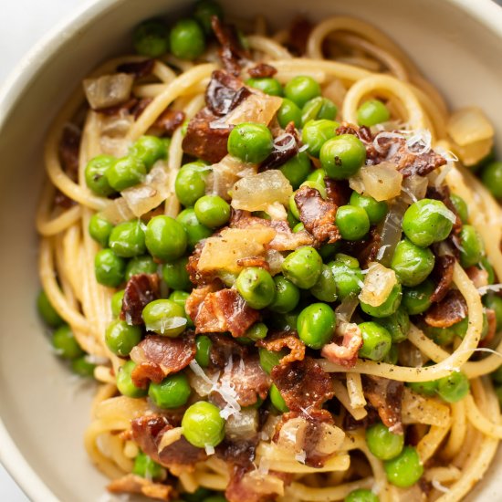 bacon and pea pasta