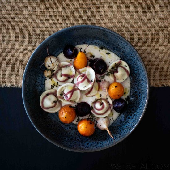 Beef Cappelletti with White Beans