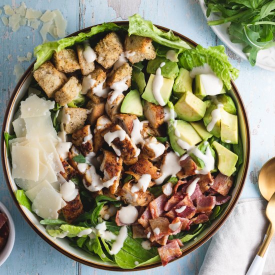 Chicken Bacon Avocado Caesar Salad