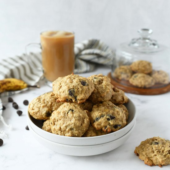 Banana Choco-Chip Oatmeal Cookies