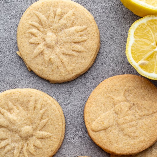 Stamped Lemon Shortbread Cookies