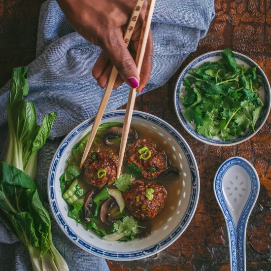 Asian Style Beef and Pork Meatballs