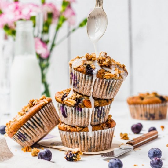 Vegan Blueberry and Almond Muffins