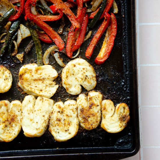 Sheet Pan Halloumi Fajitas