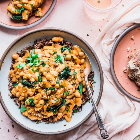 White Beans with Kale and Wild Rice