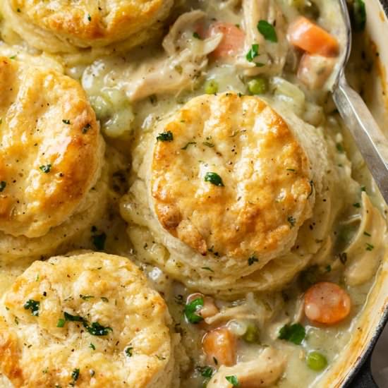 Chicken Pot Pie with Biscuits