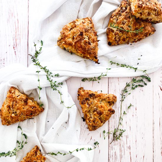 French Onion and Gruyere Scones