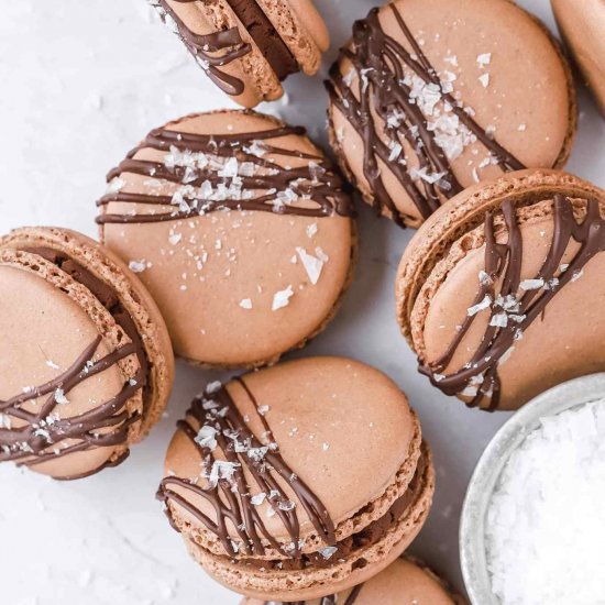 Dark Chocolate Sea Salt Macarons