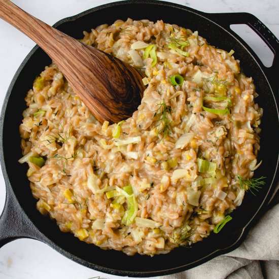 Leek and Fennel Risotto