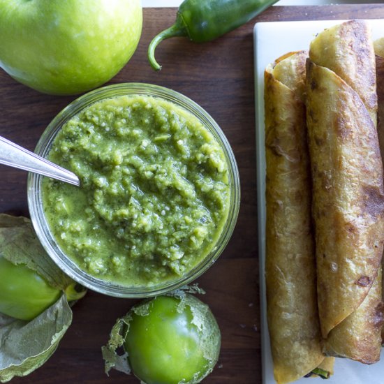 taquitos with salsa verde