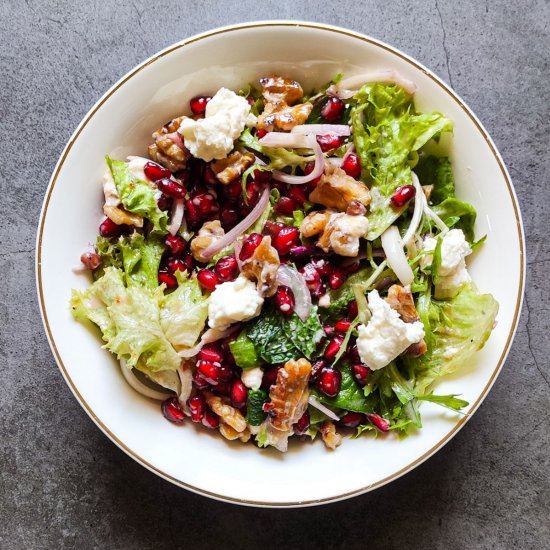 Pomegranate and feta salad