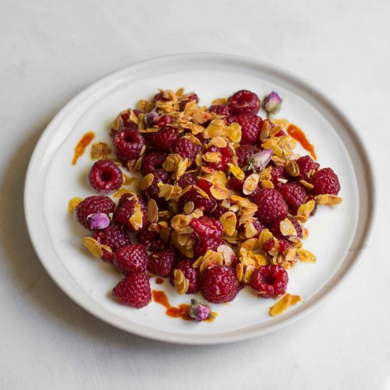 Saffron Raspberry Rose Salad