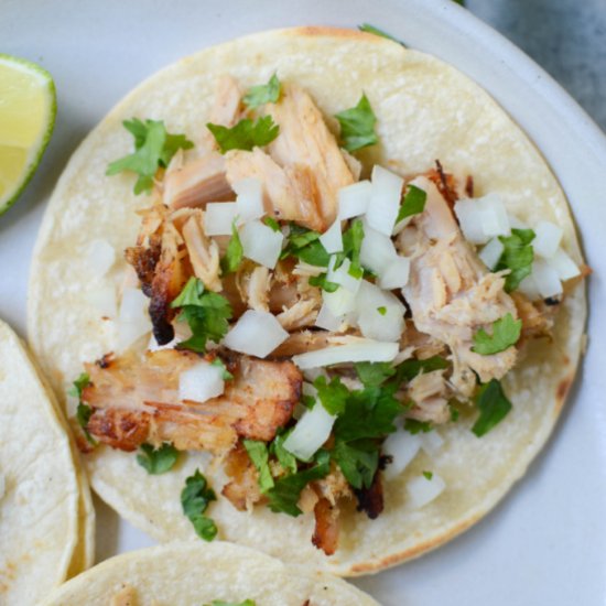 Slow Cooker Carnitas Street Tacos