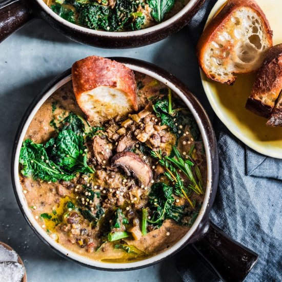 Mushroom & Black Beluga Lentil Stew