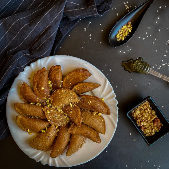 Healthy Vegetarian Stuffed Qatayef