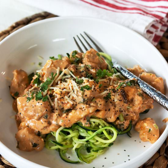 Chicken in Tomato Basil Cream Sauce