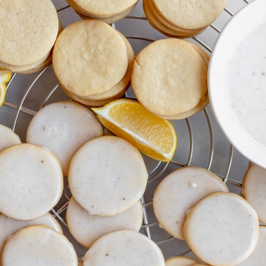 Lemon Cookies with Vanilla Bean Gla