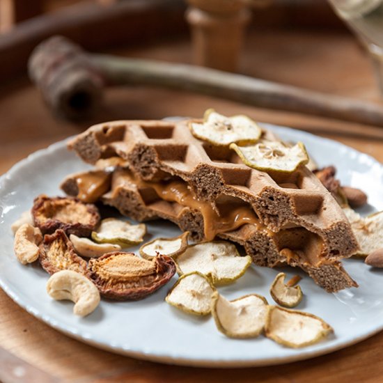 Waffles with carob powder