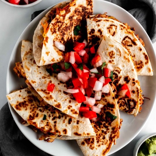 chipotle jackfruit quesadillas