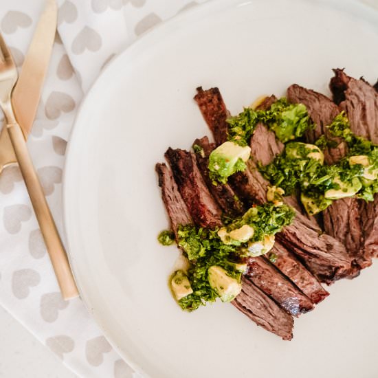 Avocado Chimichurri with Steak