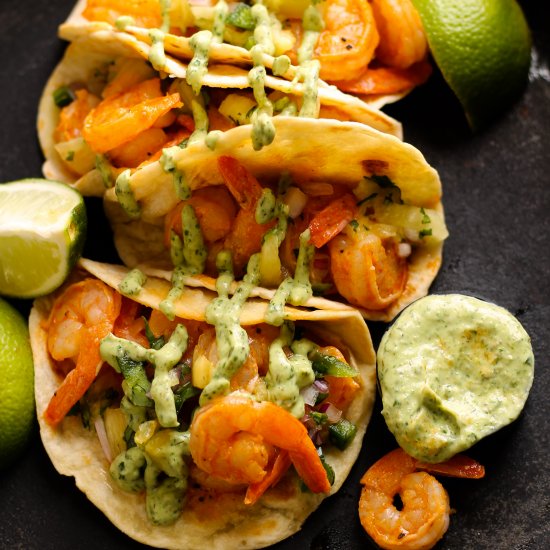 Buffalo Shrimp Tacos