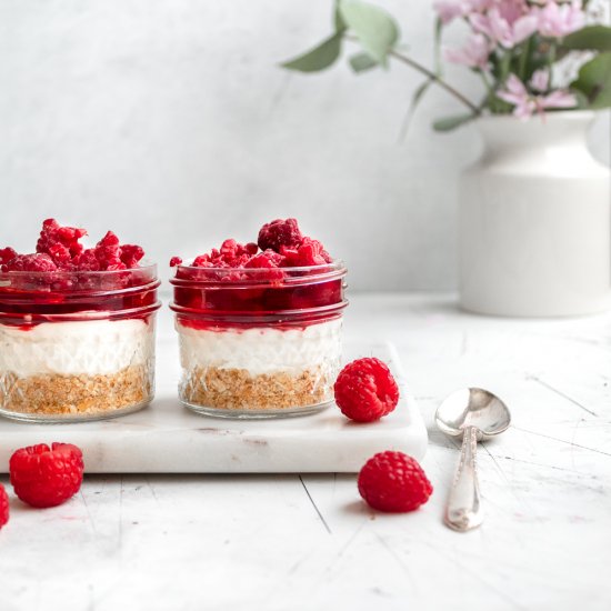 Raspberry Jell-O Cheesecake