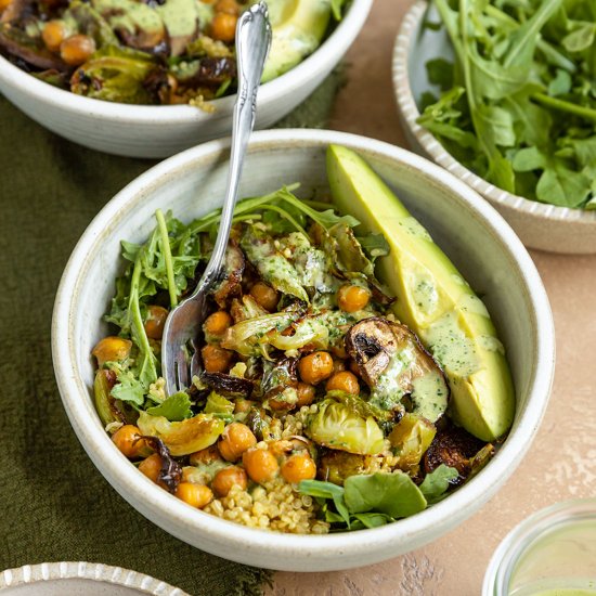 Quinoa Bowl & Cilantro Tahini Sauce