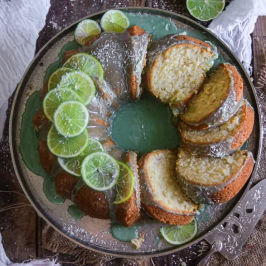 Vegan Lime, Coconut Bundt Cake