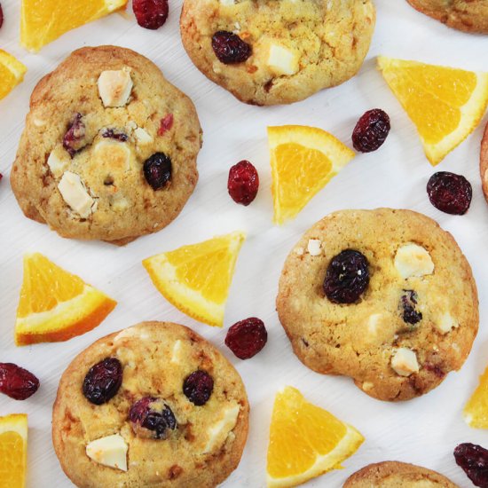 White chocolate cranberry cookies