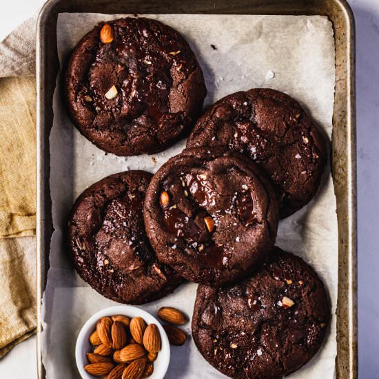 Salted Almond Dark Chocolate Cookie